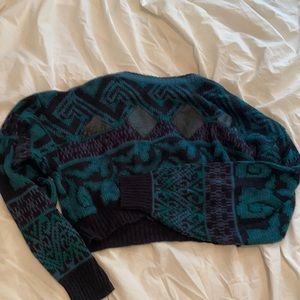 Cropped Geometric Sweater